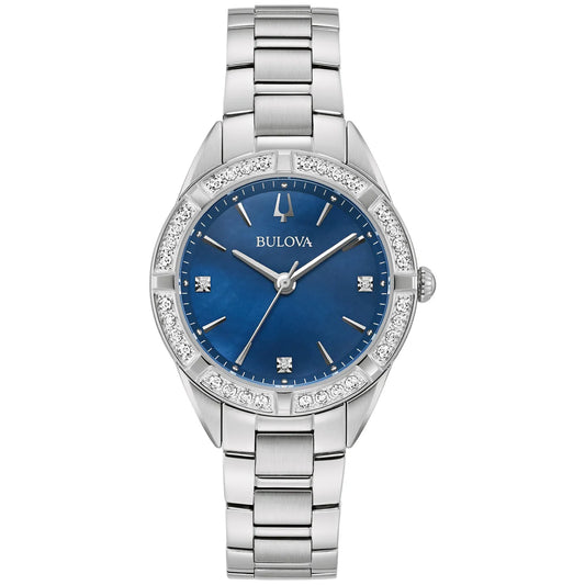 Bulova Lady Sutton Blue Mother of Pearl Dial Ladies’ Watch - Model 96A243