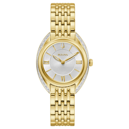 Bulova Classic Diamond Stainless Steel Quartz Ladies Watch - Model 98R298